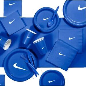 Custom Sw00sh Party, Birthday Party Dinnerware Set of 60 total pieces-Blue White